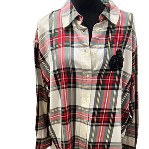 Lauren Ralph Lauren Women's Flannel Plaid Shirt Size 1X